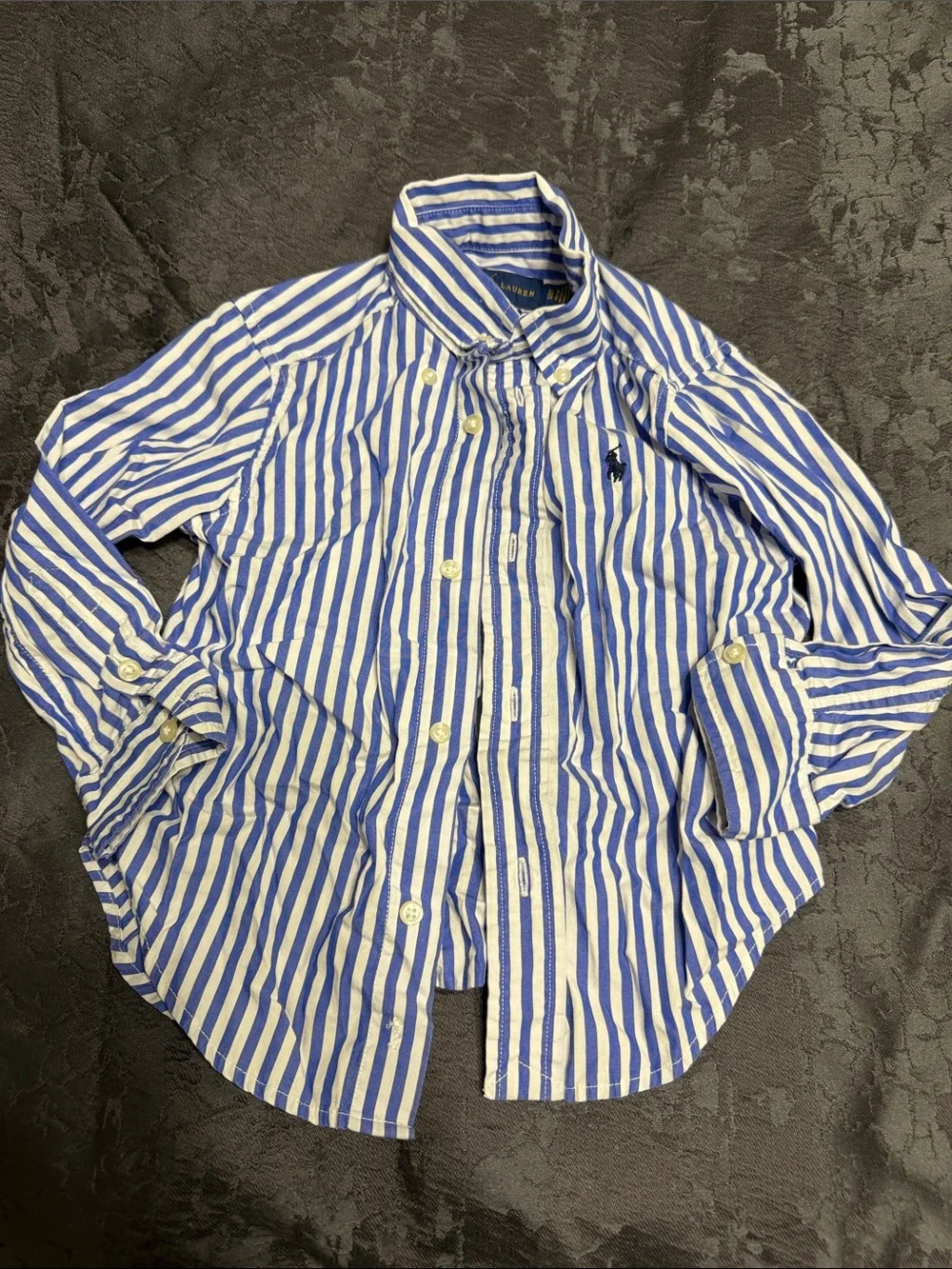 Ralph Lauren Kids Blue & White Vertical Stripe Button-Down Shirt